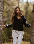Two-Tone Graphic Jumper