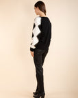 Two-Tone Graphic Jumper