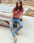 Alexa Faded Jeans in Light Denim