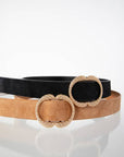 Andrea Double Buckle Belt in Black Size T2