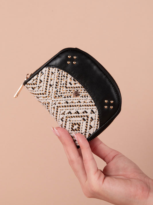 ROMEO Jacquard coin purse in Ivory