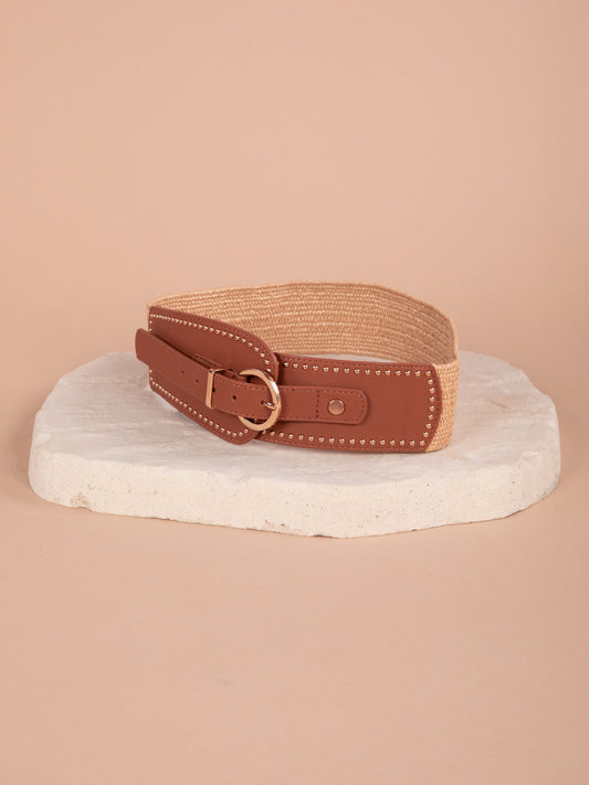 NINO Elasticated Belt in Brown