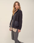 Fleece Jacket in Charcoal Grey Size T0