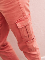 Cargo Trousers in Pink Peach