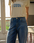 T-shirt with a message - THEA in Vanilla