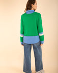 2-in-1 Shirt Jumper in Green
