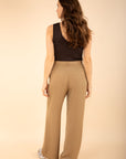 Wide-leg Belted Trousers in Bronze