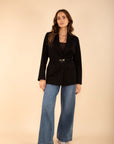 Belted Blazer in Black