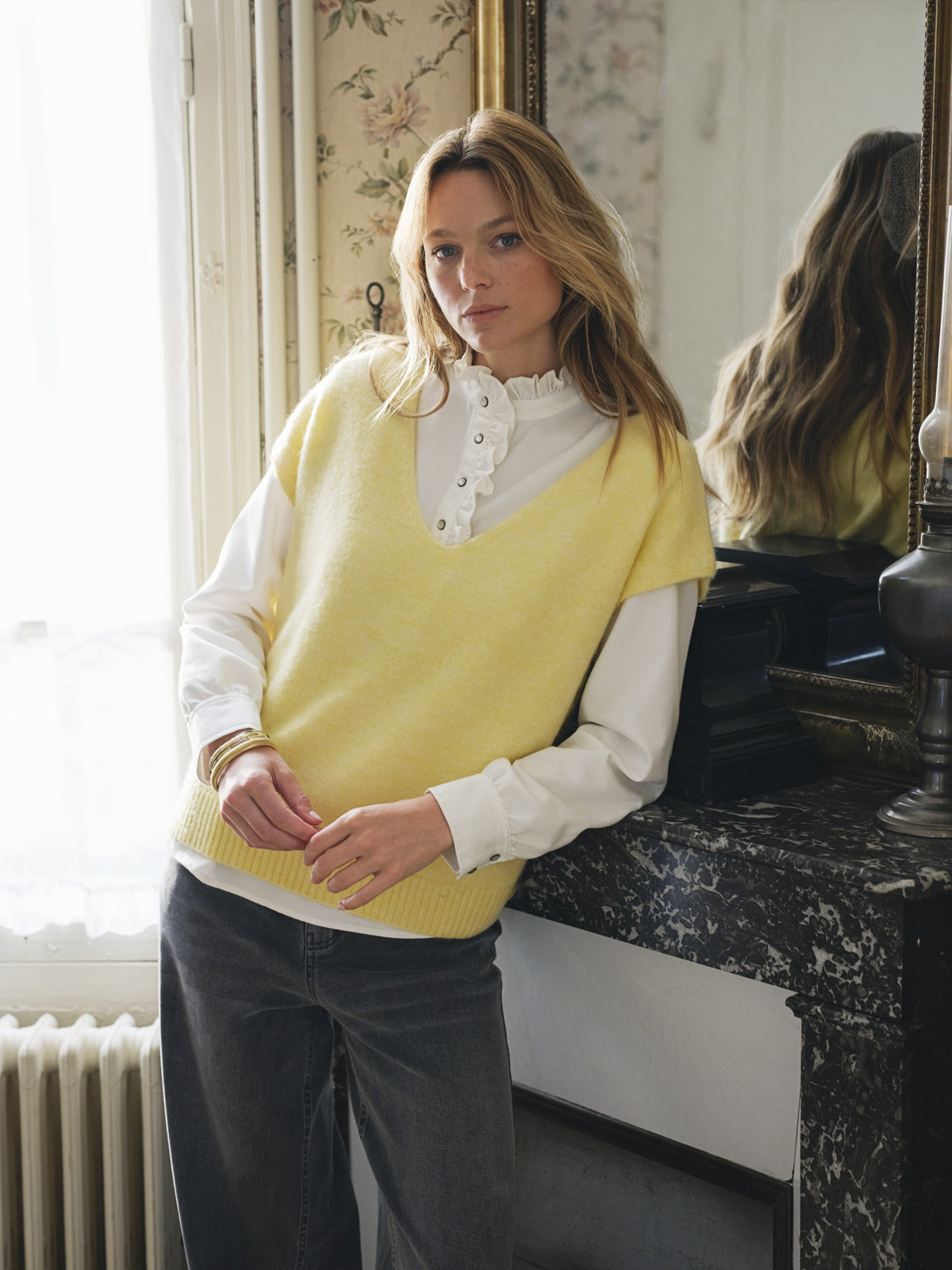 Ruffled Collar Blouse - CLEMENCE