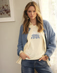 T-shirt with a message - THEA in Vanilla