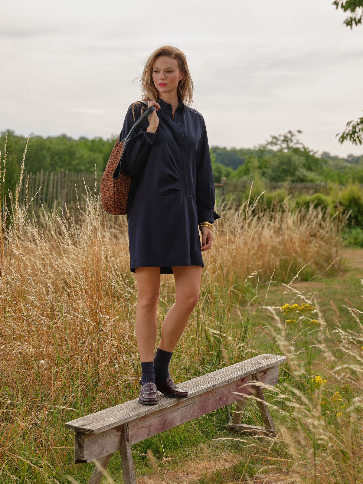 Shirt Dress - ROMY in Midnight Blue