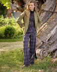 Checkered Trousers - BERENICE in Midnight Blue