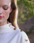 Striped Jumper with a message - PAULINE in Khaki