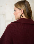 Zip-up Cardigan - PERLA in Bordeaux