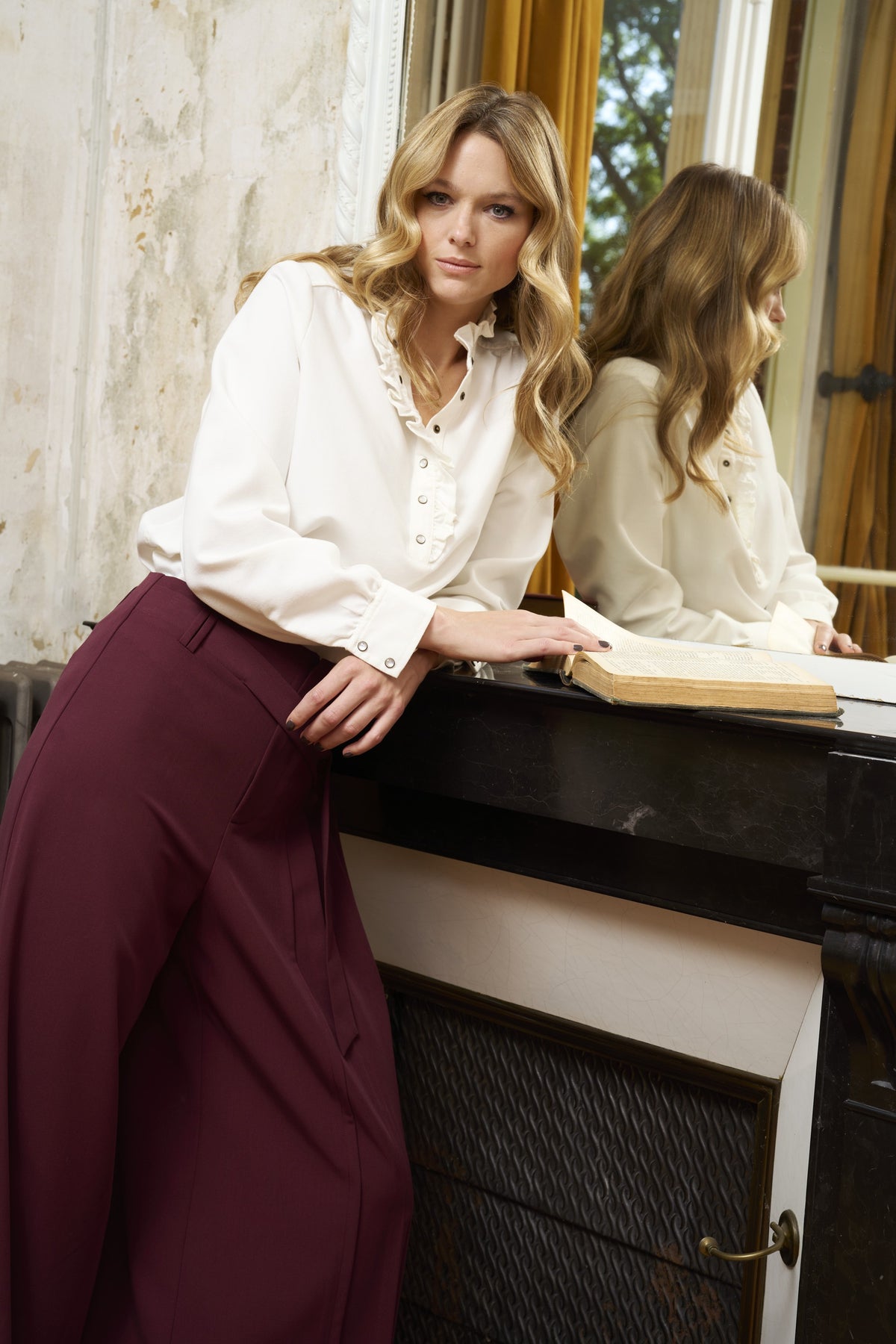 Ruffled Collar Blouse - CLEMENCE