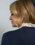 Ruffled Collar Jumper - PIA in Navy