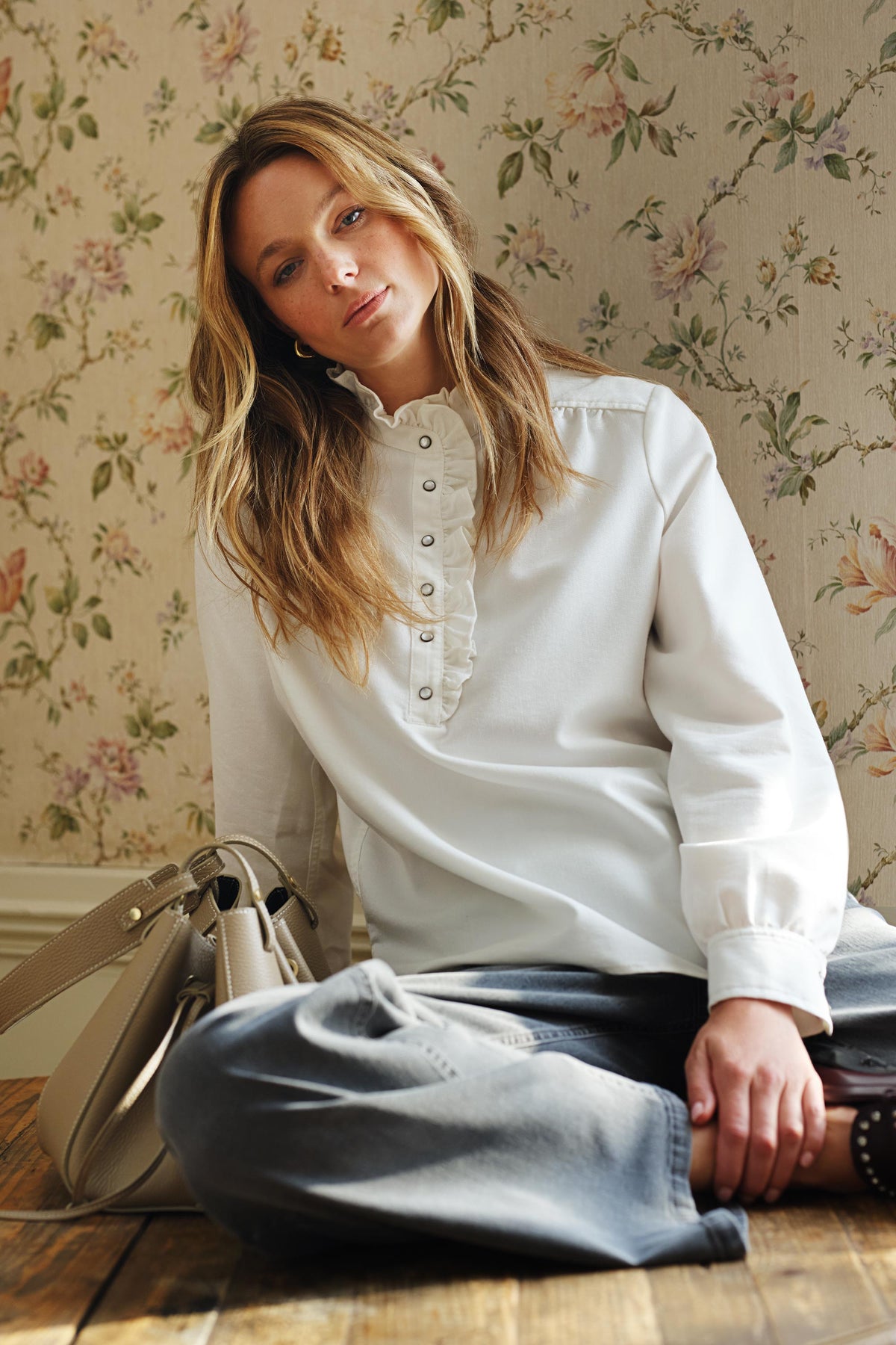 Ruffled Collar Blouse - CLEMENCE