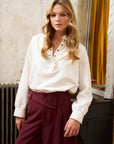 Ruffled Collar Blouse - CLEMENCE