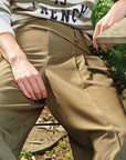 Wide-leg Pleated Trousers - BERTILLE in Khaki