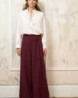 Wide-leg Pleated Trousers - BERTILLE in Bordeaux