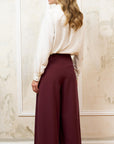 Wide-leg Pleated Trousers - BERTILLE in Bordeaux