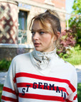 Striped Jumper with a message - PAULINE in Red