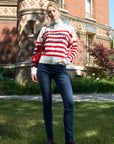 Striped Jumper with a message - PAULINE in Red
