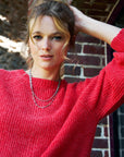 Buttoned Cardigan - PENELOPE in Red