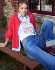 T-shirt with a message - THEA in White