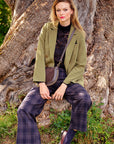 Checkered Trousers - BERENICE in Midnight Blue