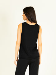 Lurex Mila Sleeveless Top in Black