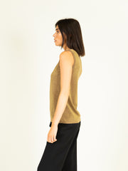 Lurex Mila Sleeveless Top in Bronze