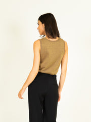 Lurex Mila Sleeveless Top in Bronze