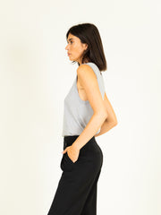 Lurex Mila Sleeveless Top in Silver