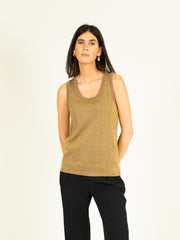 Lurex Mila Sleeveless Top in Bronze