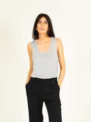 Lurex Mila Sleeveless Top in Silver