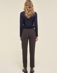Monogram Trousers on Chocolate and Navy Size 8