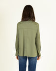 Pocket Shirt with Removeable Brooch in Khaki Size 14