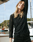 Long Sleeved Lace T-Shirt in Black T2