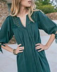 Macrame dress in Thyme Green Size T0