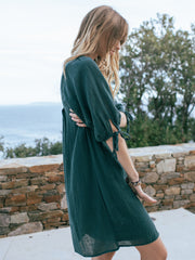 Macrame dress in Thyme Green