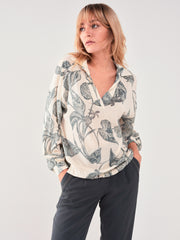 Palm print blouse