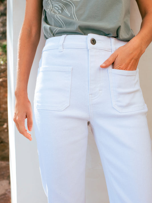 ROMY jeans with patch pockets in white