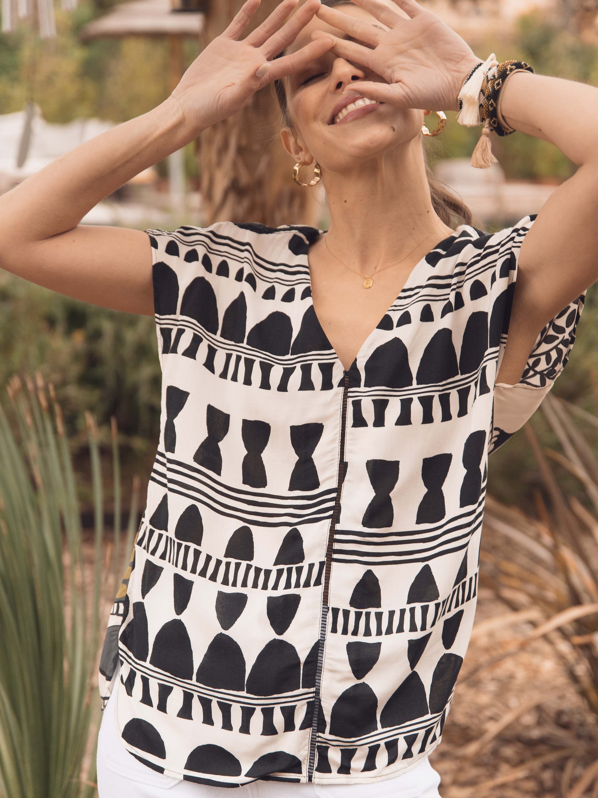 Ethnic Print Blouse Size 24