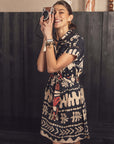 Tree of Life Print Dress in Midnight Blue Size 20