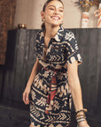 Tree of Life Print Dress in Midnight Blue Size 20