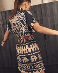 Tree of Life Print Dress in Midnight Blue Size 20