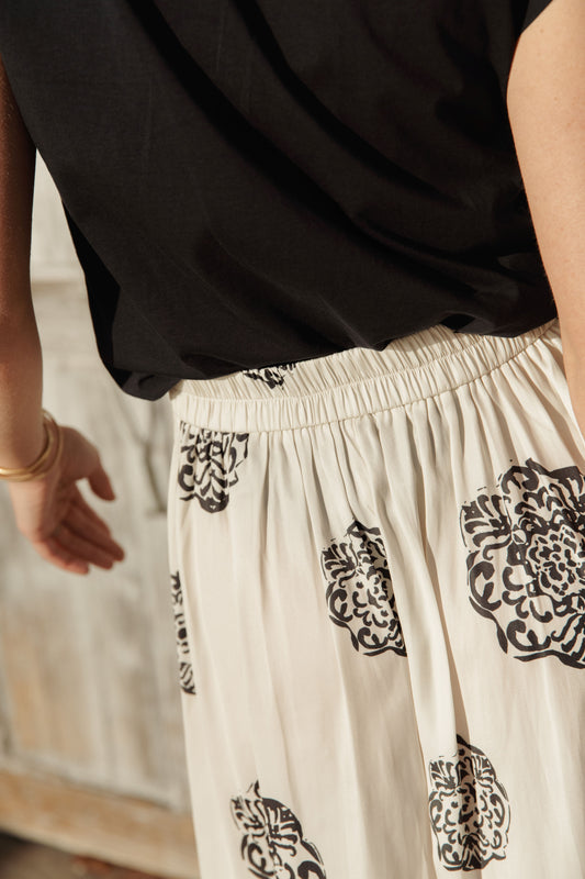 Satin Skirt in Ivory