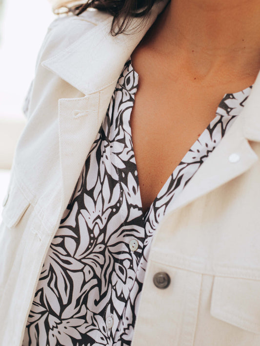 Printed shirt in Cappuccino