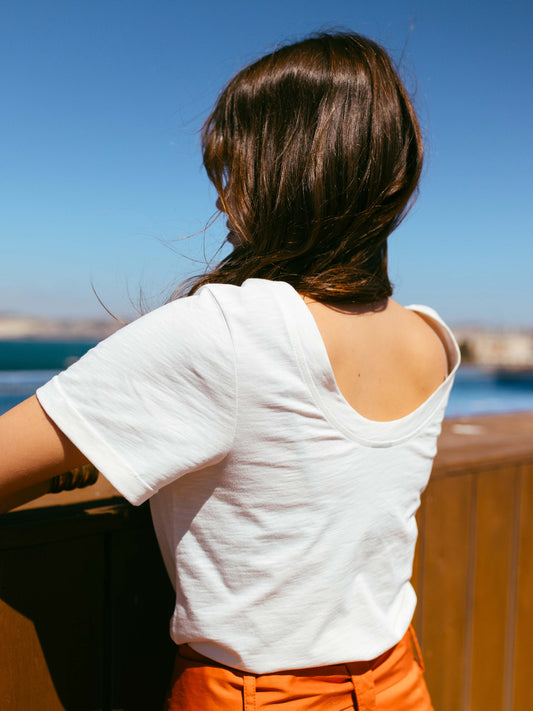 Scoop Neck T-shirt in White